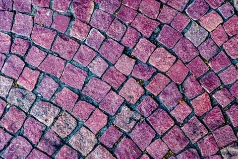 Footpath lined with colored stone small size Stock Photos