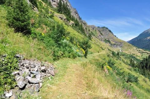 Footpath in mountain Stock Photos