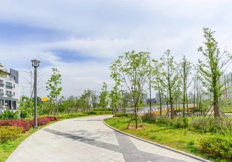 Footpath in a park Stock Photos