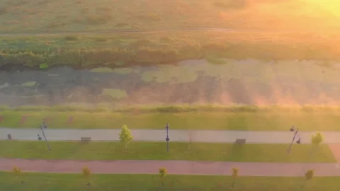 Footpath River Fog Stock Footage 161475850