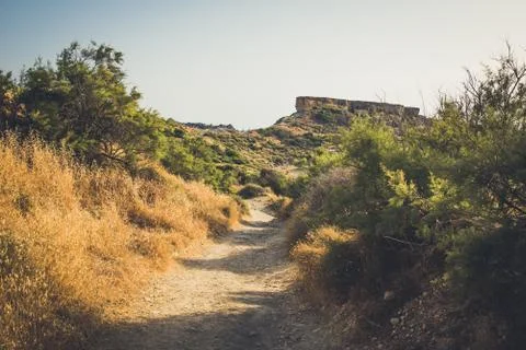 Footpath to the rock Stock Photos