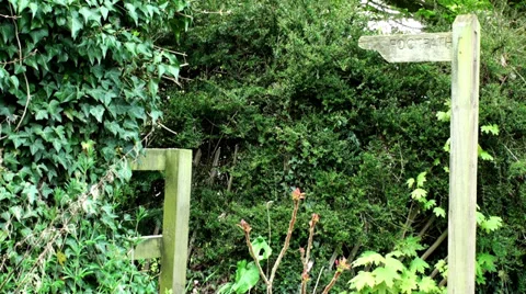 FOOTPATH SIGN POST Stock Footage 37527460