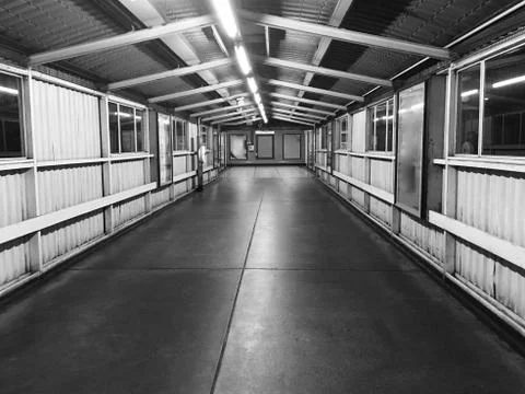 Footpath on train station Stock Photos