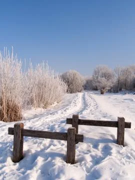 Footpath in winter Foto stock