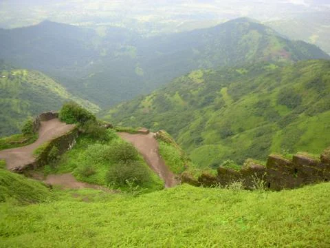 The footpaths in the mountains Stock Photos