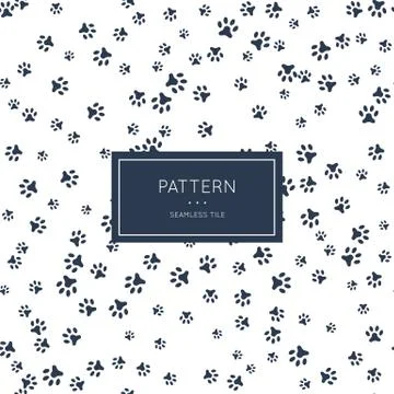 Footprint animal paws pattern Stock Illustration