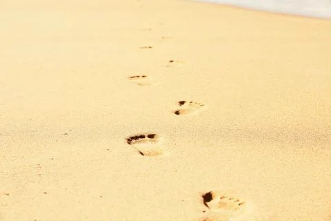Footprint on the beach Stock-Fotos