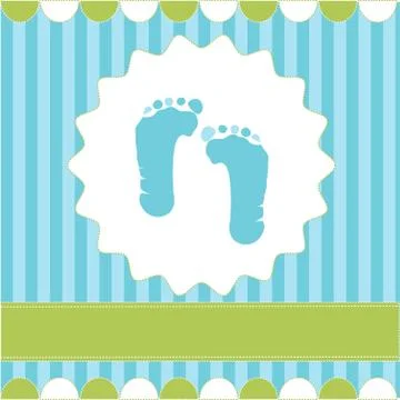 Footprint of boy pattern Stock Illustration