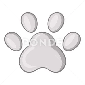 Footprint of cats foot icon, cartoon style Illustration #76764860