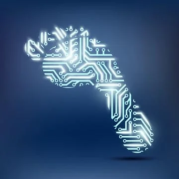 Footprint as a chip 스톡 일러스트