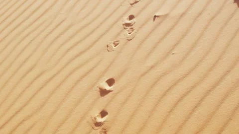 Footprint in desert Stock Footage 281168509