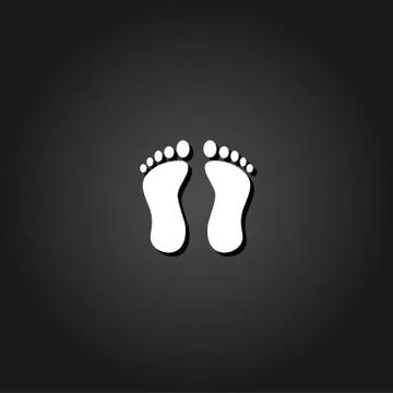 Footprint icon flat Stock Illustration
