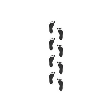 Footprint icon flat Stock Illustration