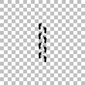 Footprint icon flat Stock Illustration