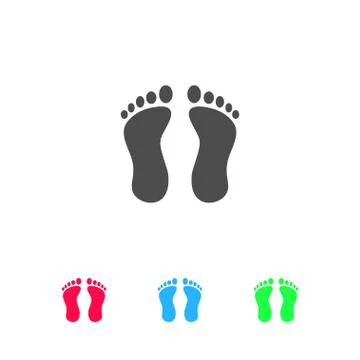 Footprint icon flat Stock Illustration