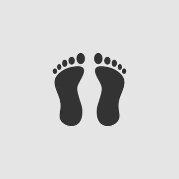 Footprint icon flat Stock Illustration