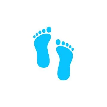 Footprint icon flat Stock Illustration