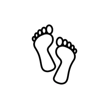 Footprint Icon In Flat Style Vector For App, UI, Websites. Black Icon Vector Stock Illustration