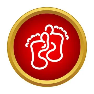 Footprint icon marking walking path or trace Stock Illustration