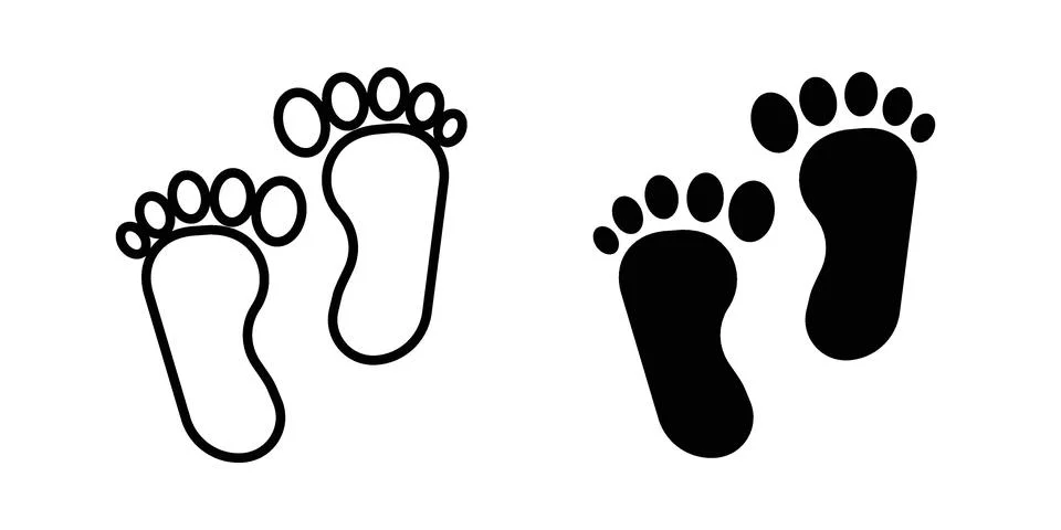 Footprint icon set, collection of vector icons Illustrazione stock