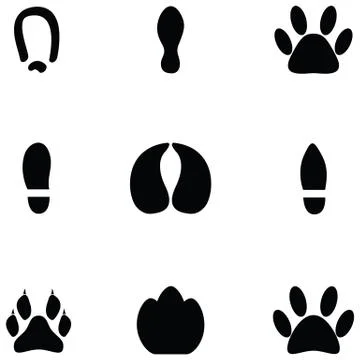 Footprint icon set Stock Illustration