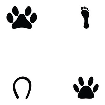 Footprint icon set Stock Illustration