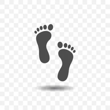 Footprint icon simple vector on transparent background. Stock Illustration