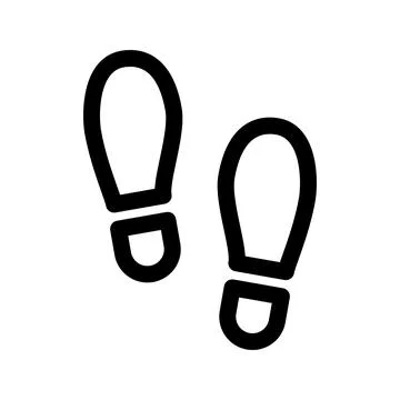 Footprint line icon. Vector graphics Stock Illustration