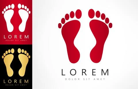 Footprint logo. Trace of the human foot. Imprint of the human foot. Stock Illustration