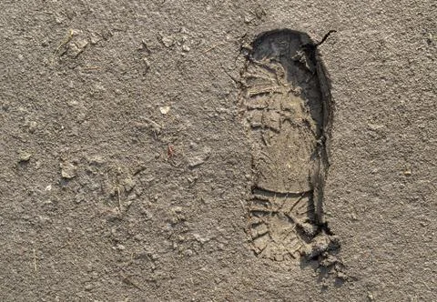 Footprint in the mud Stock Photos