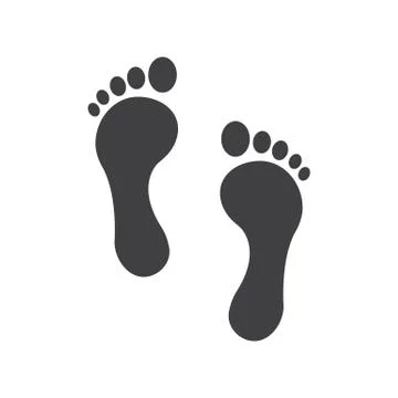 Footprint path vector illustration isolated on white background Stock Illustration