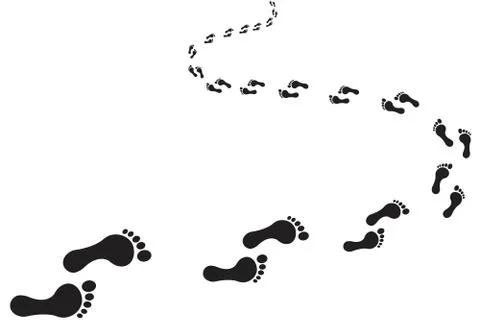 Footprint path vector illustration isolated on white background Stock Illustration