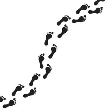 Footprint path vector illustration isolated on white background Stock Illustration
