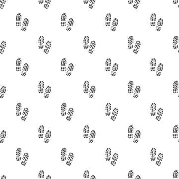 Footprint pattern repeating on white background Stock Illustration