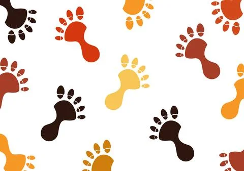 Footprint pattern on a white background Stock Illustration