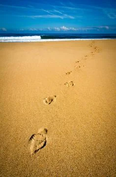Footprint in the sand Stock Photos