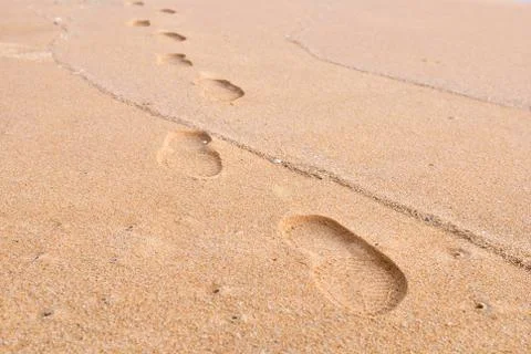 Footprint on a sand Stock Photos