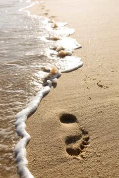 Footprint in the sand Stock Photos