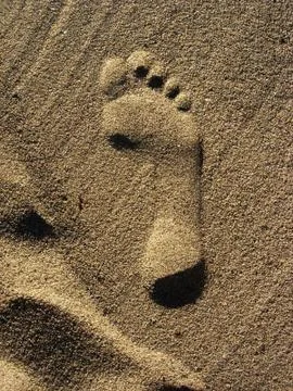 Footprint in the sand Foto stock