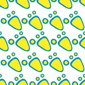 Footprint steps seamless repeat pattern. background illustration Stock Illustration