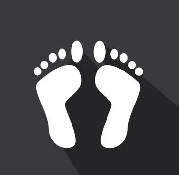 Footprint vector icon in flat style Stock Illustration