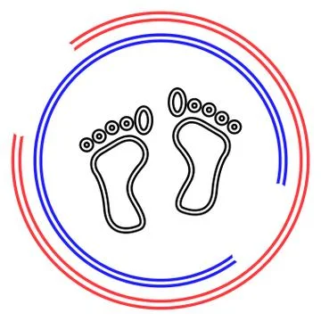 Footprint vector icon Illustrazione stock