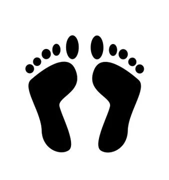 Footprint vector icon isolated on white background Stock Illustration
