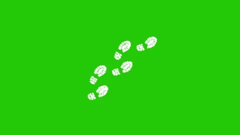 Footprints animation on green scree 库存影片 332209755