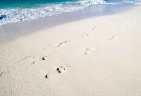 Footprints in beach Foto stock