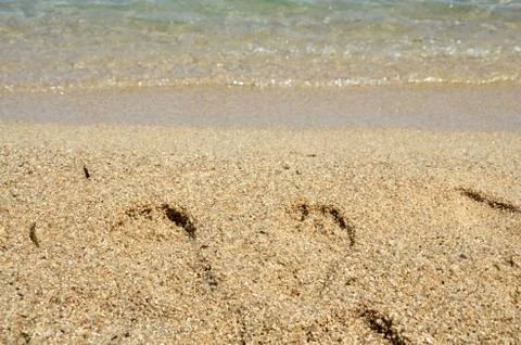 Footprints on Beach Stock Photos