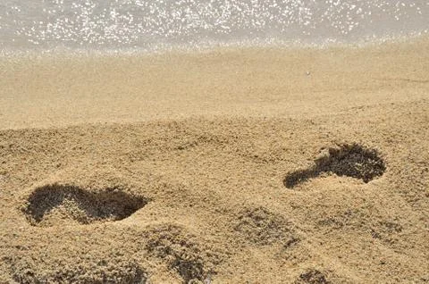 Footprints on Beach Stock Photos