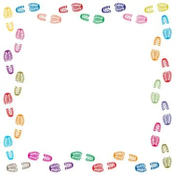 Footprints border Stock Illustration