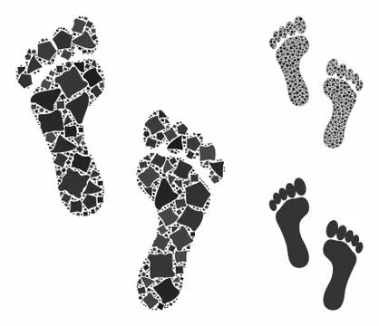 Footprints Composition Icon of Bumpy Pieces イラスト素材