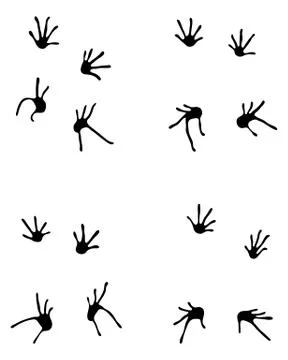 Footprints of crocodile Illustrazione stock